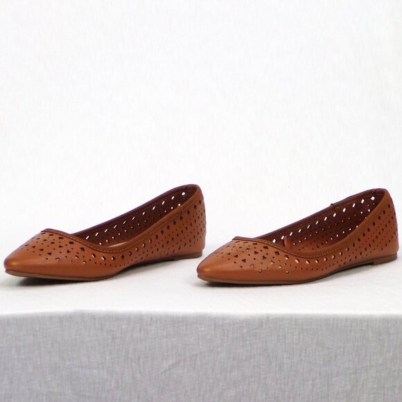FOREVER 21 size 5.5 light-cognac almond-toe ballet flats all synthetic materials - Picture 6 of 16